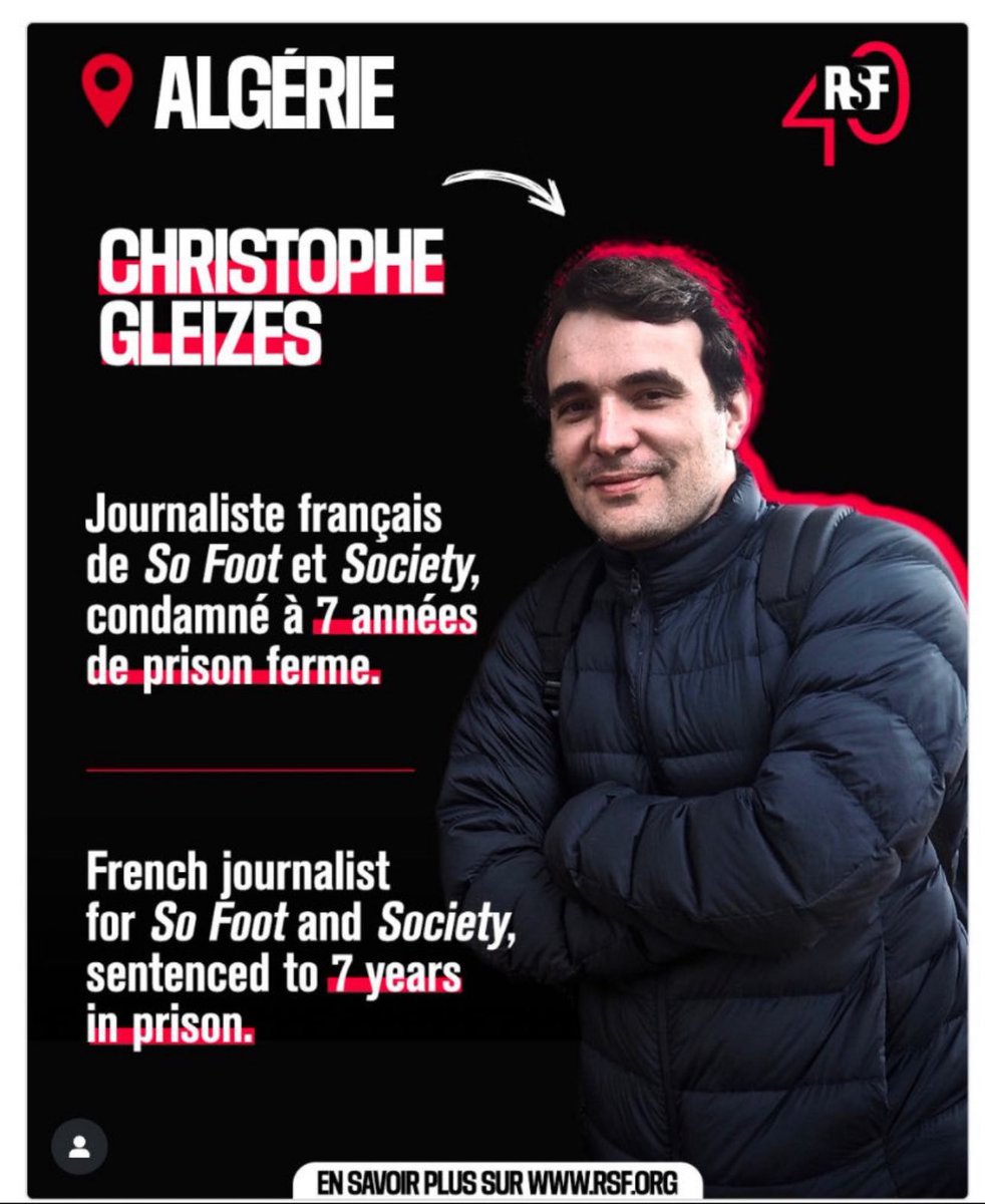Fabien Gay (@fabien_gay) on Twitter photo Écrire, penser, informer : des droits fondamentaux, pas des délits. Solidarité avec Christophe Gleizes, condamné à 7 ans pour son métier, et avec @SoFoot et <a href="/SocietyOfficiel/">Society et Society+</a>. Nous demandons sa libération, comme pour Boualem Sansal. #LibertéDeLaPresse Écrire, penser, informer : des droits fondamentaux, pas des délits. Solidarité avec Christophe Gleizes, condamné à 7 ans pour son métier, et avec @SoFoot et <a href="/SocietyOfficiel/">Society et Society+</a>. Nous demandons sa libération, comme pour Boualem Sansal. #LibertéDeLaPresse