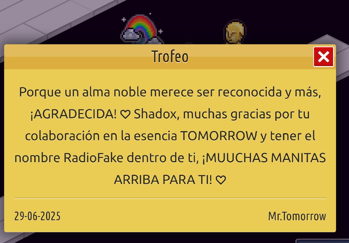 Shadox (@shadoxhb) on Twitter photo Muchísimas gracias por este trofeito 🥹❤️🩹 este añito no pude estar mucho presente por temas laborales 😞 pero siempre cuenten conmigo para lo que necesiten❤️🩹 larga vida a <a href="/tomorrowhbb/">🧭 TOMORROW 🦋</a> 🗣️‼️❤️🩹 Muchísimas gracias por este trofeito 🥹❤️🩹 este añito no pude estar mucho presente por temas laborales 😞 pero siempre cuenten conmigo para lo que necesiten❤️🩹 larga vida a <a href="/tomorrowhbb/">🧭 TOMORROW 🦋</a> 🗣️‼️❤️🩹
