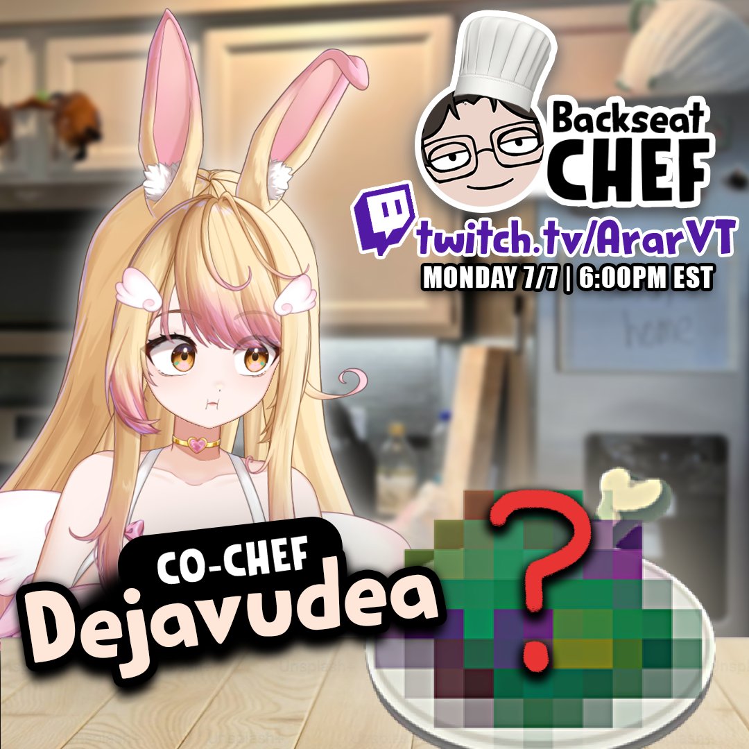 Arar_VT's tweet photo. 💥Who's next on Backseat Chef? 💥

🌈 The Millennial Magical Girl @Dejavudea!! 🌈

Join us at https://t.co/Y77RrGlxgS  7/7 @ 6PM EST 
as we try to create something debatably edible! https://t.co/NdW2JQZ74y