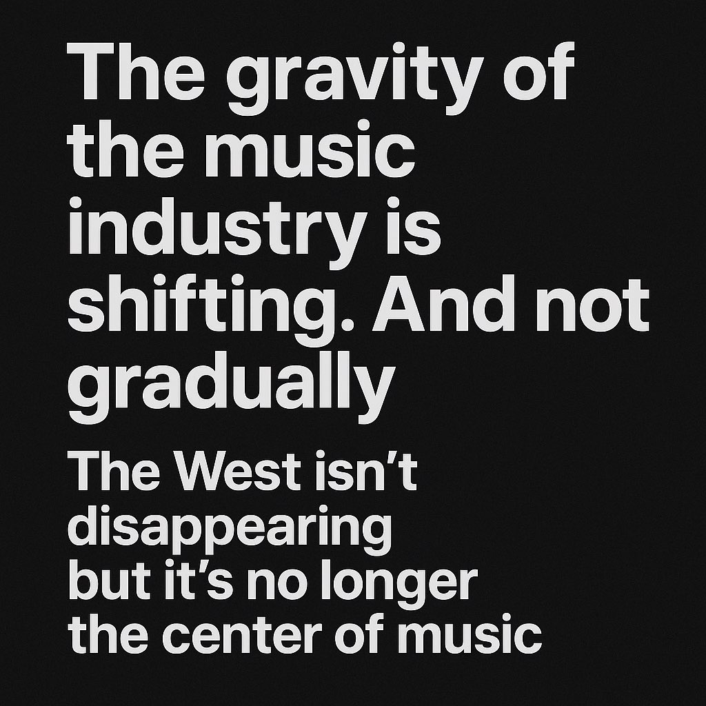 iamspek's tweet image. The future of global music isn’t coming from the West. It’s coming from everywhere else.

This week I published a new article:

“The New Reverse Colonization”
Now live on Substack.

Read the full article here and please share, comment, or subscribe:

open.substack.com/pub/findspek/p…