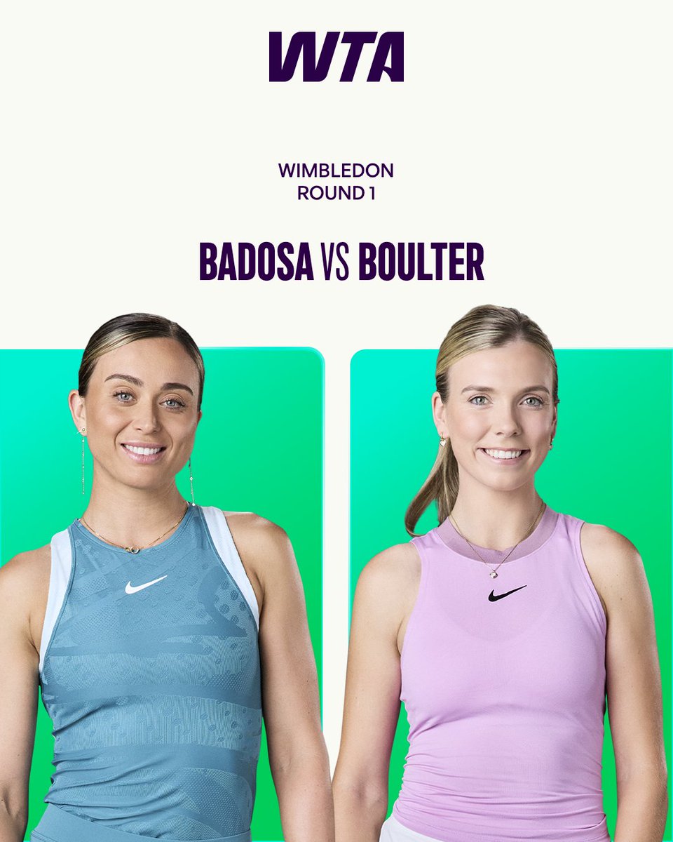 wta (@wta) on Twitter photo Up Next on Center Court ποΈ
<a href="/paulabadosa/">Paula Badosa</a> takes on <a href="/katiecboulter/">Katie Boulter</a>, who will come out victorious?
#Wimbledon Up Next on Center Court ποΈ
<a href="/paulabadosa/">Paula Badosa</a> takes on <a href="/katiecboulter/">Katie Boulter</a>, who will come out victorious?
#Wimbledon