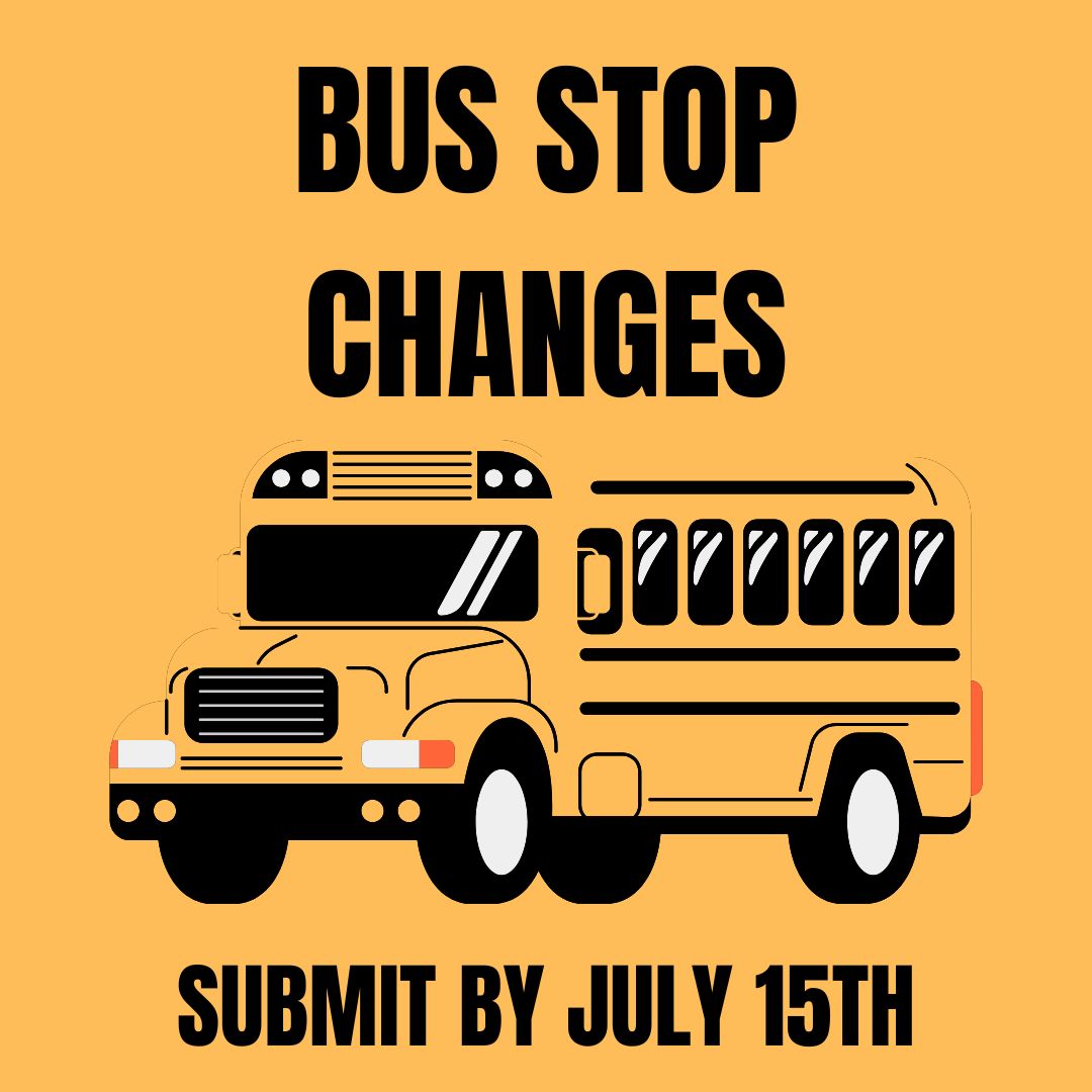 BigSpringSD's tweet image. BSSD: Bus stop changes, different from last year, need submitted by July 15 to take affect at the start of the school year. Submissions after July 15 will not take effect until September 8. Daycare/sitters must be in the same elementary territory which the student attends.