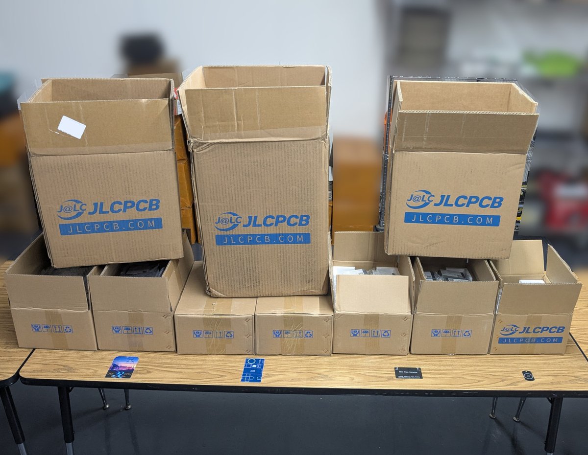 HackerBoxes's tweet image. Courier just dropped off several thousand PCBs... and collected some tariffs.  😵‍💫
