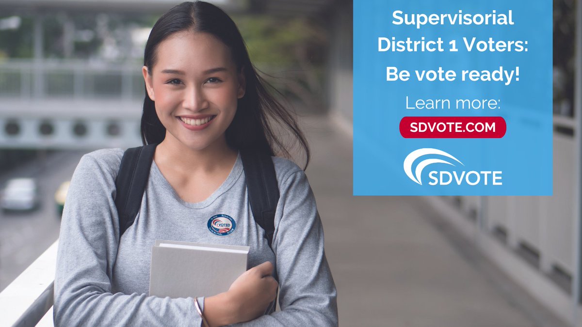 District 1 voters: tomorrow is the last day to vote in the special general election. Don't delay, vote today! Seven vote centers and 29 official ballot drop boxes are open today. 

Find a location near you: sdvote.com/content/rov/en…