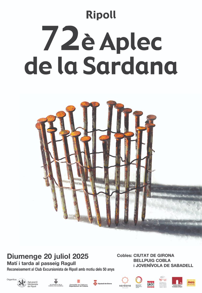 Agrupaplecsgiro's tweet photo. Aplecs de la Sardana d'aquest mes de juliol de 2025 de Comarques Gironines: Banyoles, Olot i Ripoll https://t.co/hS6HKbQucv