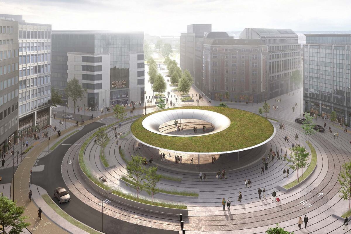 lalibrebe's tweet photo. "Est-ce que c’est ça qu’il faut maintenant ?" : Bernard Quintin (MR) remet en question l'auvent du rond-point Schuman https://t.co/dT9xODvPrJ https://t.co/mV0IwP9t91