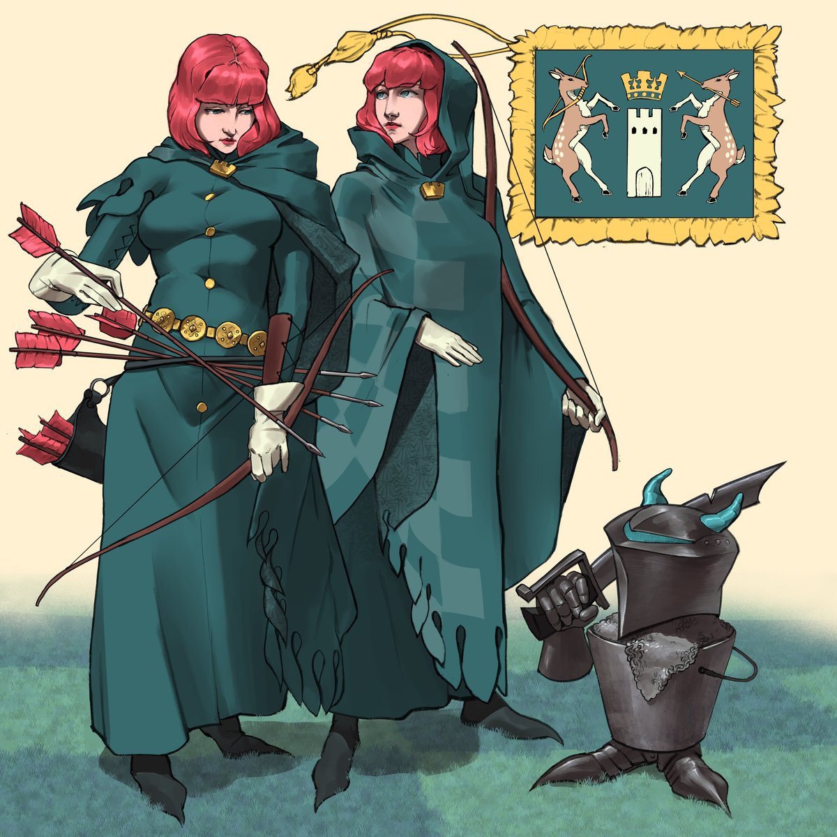 Redrew Clash Royale's Archers and Mini P.E.K.K.A. into a more historical look :))