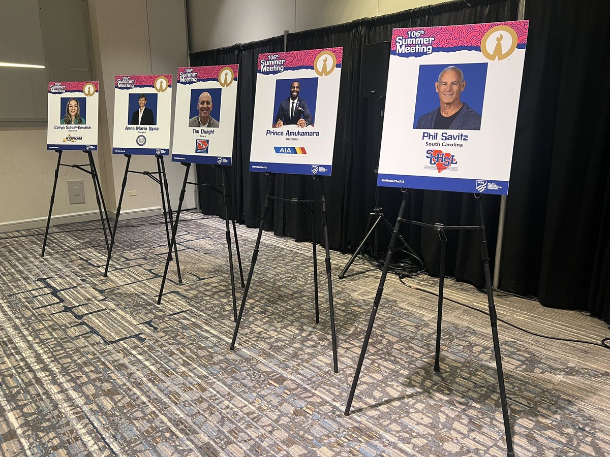 NYSPHSAA's tweet image. It’s Hall of Fame Monday!
We are underway in Chicago for the National High School Hall of Fame press conference during the @NFHS_Org Summer Meetings
Tune in to the press conference, and join us for dinner as we get to celebrate New York’s own Caryn Schoff-Kovatch as she’s…