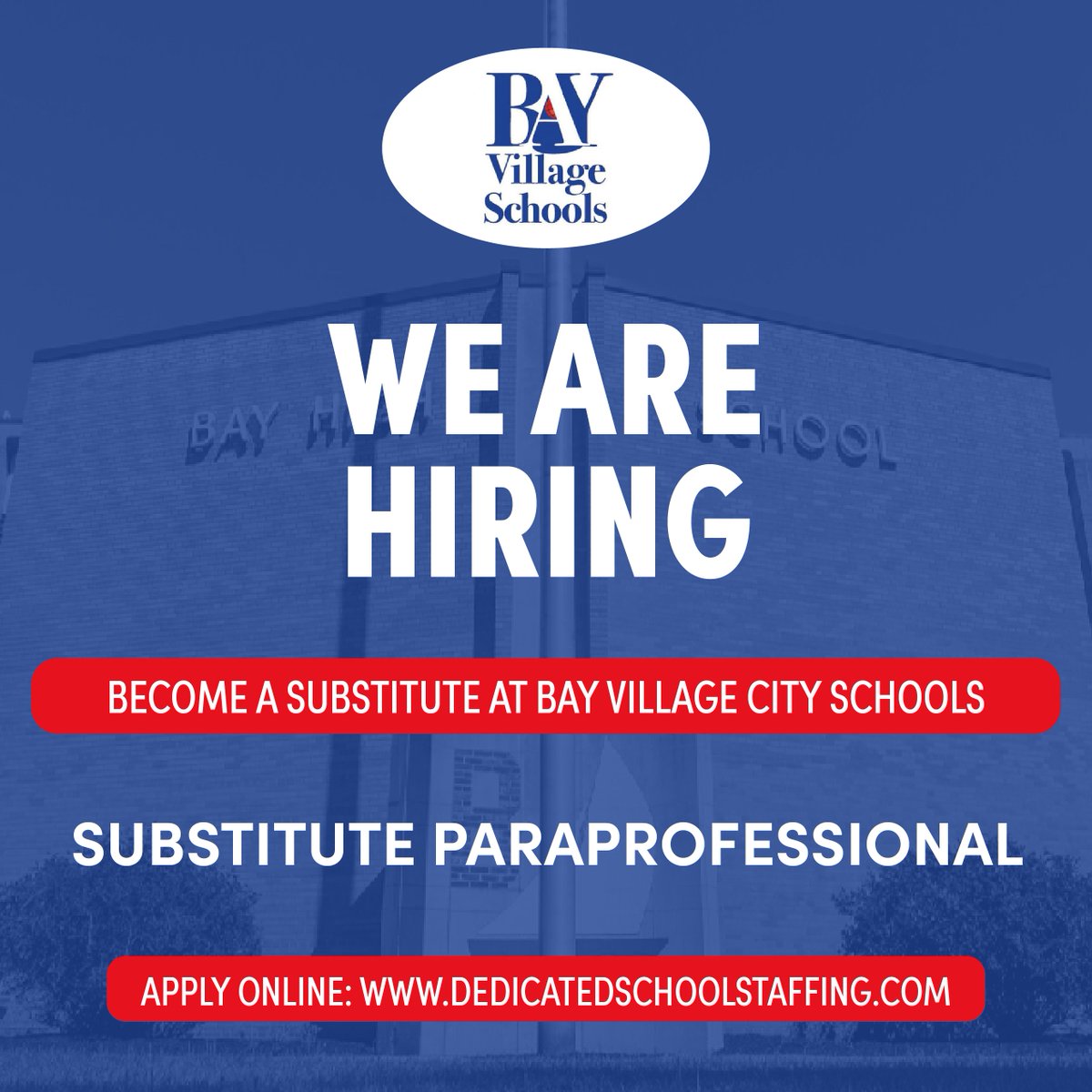 Dedicated School Staffing (@dedicated_ss) on Twitter photo Bay Village City School District is looking for individuals who are ready to step in and support students in a meaningful way. Become a Substitute Paraprofessional! Ready to get started? Apply now for the 2025–2026 school year: bit.ly/3Jf7QSE <a href="/BaySchoolsOH/">Bay Village Schools</a> Bay Village City School District is looking for individuals who are ready to step in and support students in a meaningful way. Become a Substitute Paraprofessional! Ready to get started? Apply now for the 2025–2026 school year: bit.ly/3Jf7QSE <a href="/BaySchoolsOH/">Bay Village Schools</a>