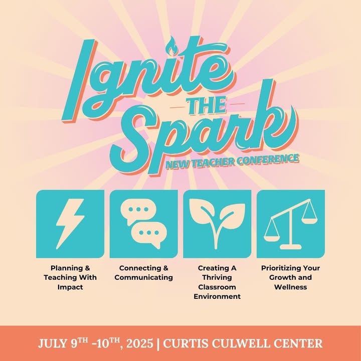 New teachers! Join us on July 9th-10th at the Curtis Culwell Center in Garland for our first-ever conference designed just for you! The Ignite The Spark: New Teacher Conference will be full of discussions and tools to help you make the next school year an impactful one! Don't