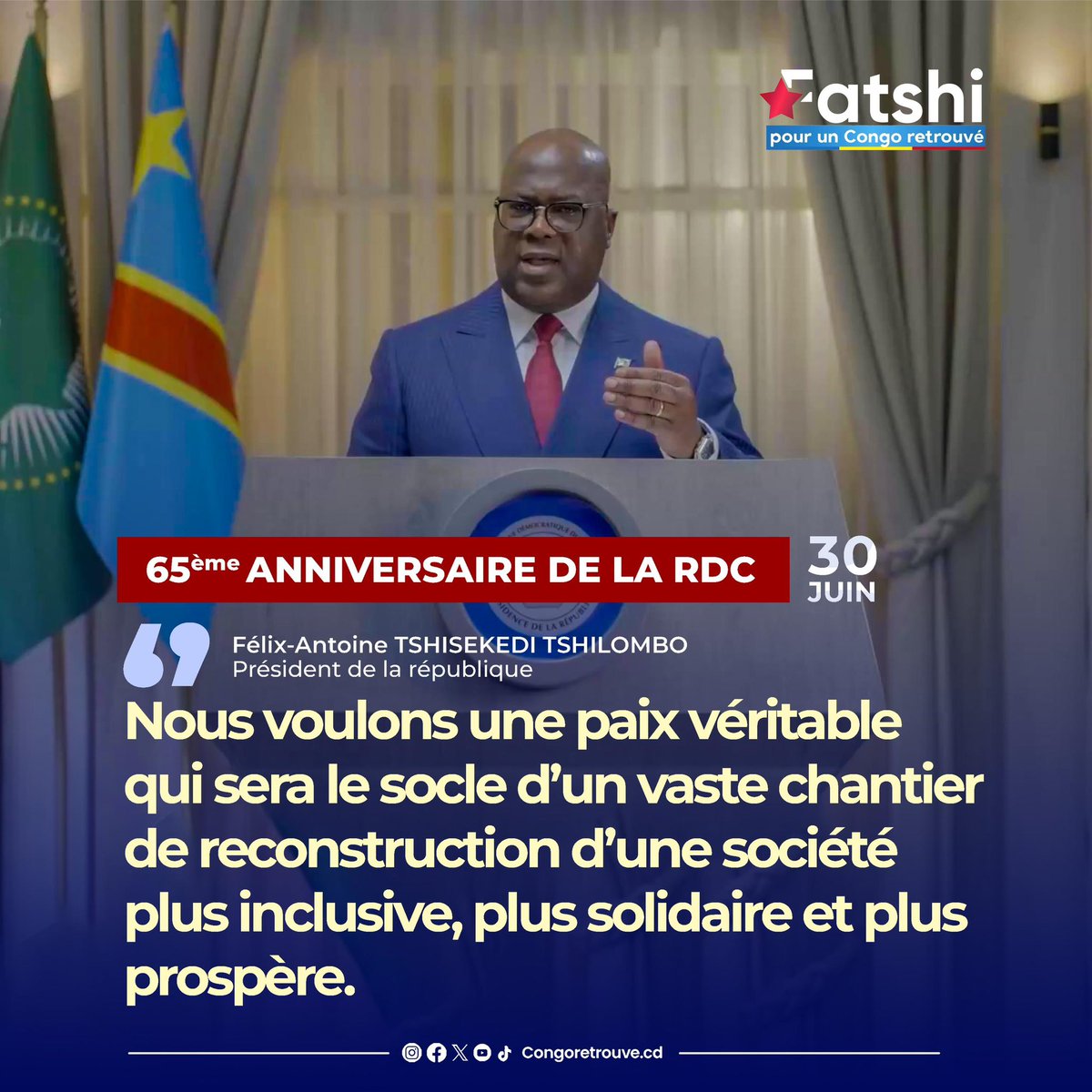 Une paix durable à l’Est de la République Démocratique du Congo, demeure le leitmotiv quinquennal du PR Félix Antoine TSHISEKEDI.