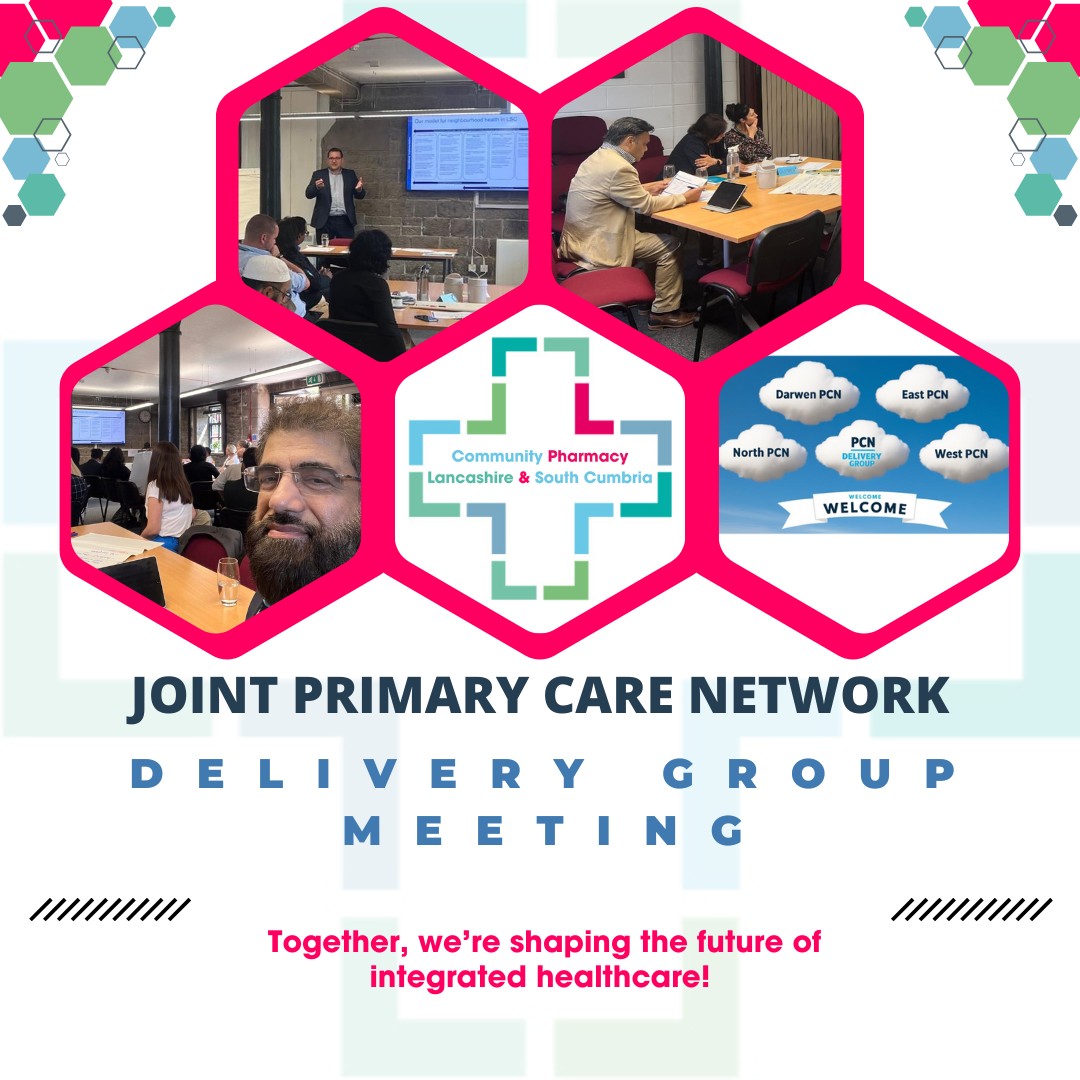 CPLSC (@compharmlsc) on Twitter photo CPLSC PCN Lead Tahir Hussain from Cohens join our <a href="/LSCICB/">Lancashire and South Cumbria ICB</a> & <a href="/blackburndarwen/">Blackburn with Darwen Council</a> PCN Clinical Directors & stakeholders to strengthen integration across neighbourhoods—focusing on prevention, access & better health outcomes. #PrimaryCare #HealthEquity #BwD #Collaboration CPLSC PCN Lead Tahir Hussain from Cohens join our <a href="/LSCICB/">Lancashire and South Cumbria ICB</a> & <a href="/blackburndarwen/">Blackburn with Darwen Council</a> PCN Clinical Directors & stakeholders to strengthen integration across neighbourhoods—focusing on prevention, access & better health outcomes. #PrimaryCare #HealthEquity #BwD #Collaboration