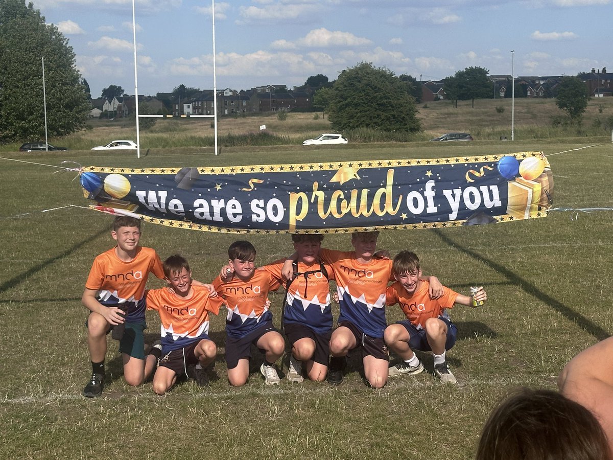 BBGAcademy's tweet photo. And it’s a wrap! After last years success, the boys set themselves a larger challenge of running 100km throughout June in aid of MNDA! A massive well done to George, Alfie, Jacob, Ollie, Spencer and Frankie and all those who supported along the way. Bungee jumping next year? https://t.co/uMNzQPrGw4
