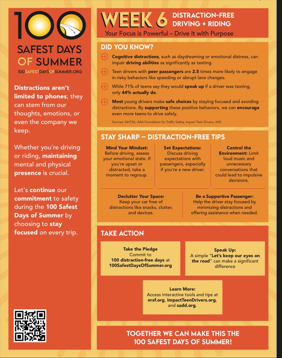 impactdrivers's tweet image. Did you know cognitive distractions (ex daydreaming or emotional distress) can impair driving abilities as significantly as texting? Desliza hacia la izquierda para ver español.
Week 6 / Semana 6: 100safestdaysofsummer.org/_files/ugd/4d9…
#100SafestDays #SlowDown #YouHaveThePower #enespañol