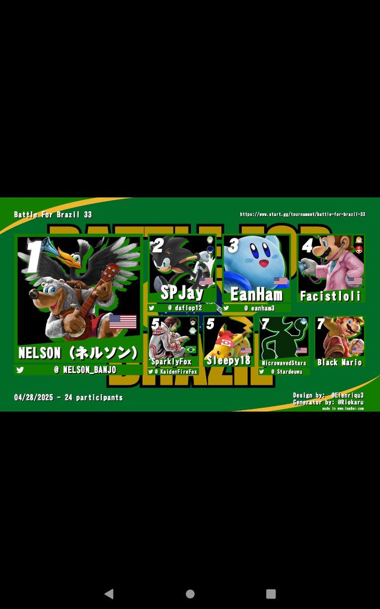 BATTLE FOR BRAZIL *SMASH BROS TOURNAMENT* tweet media