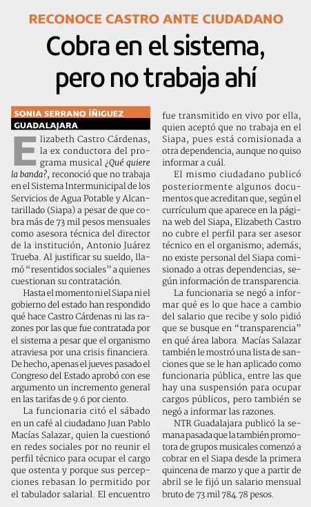 angie_renati's tweet photo. @PabloLemusN Qué pasó con #LadySiapa y su super sueldazo sin tener el perfil para ser #LadyComisionada en el @siapagdl ???? https://t.co/76QnZp8wkI