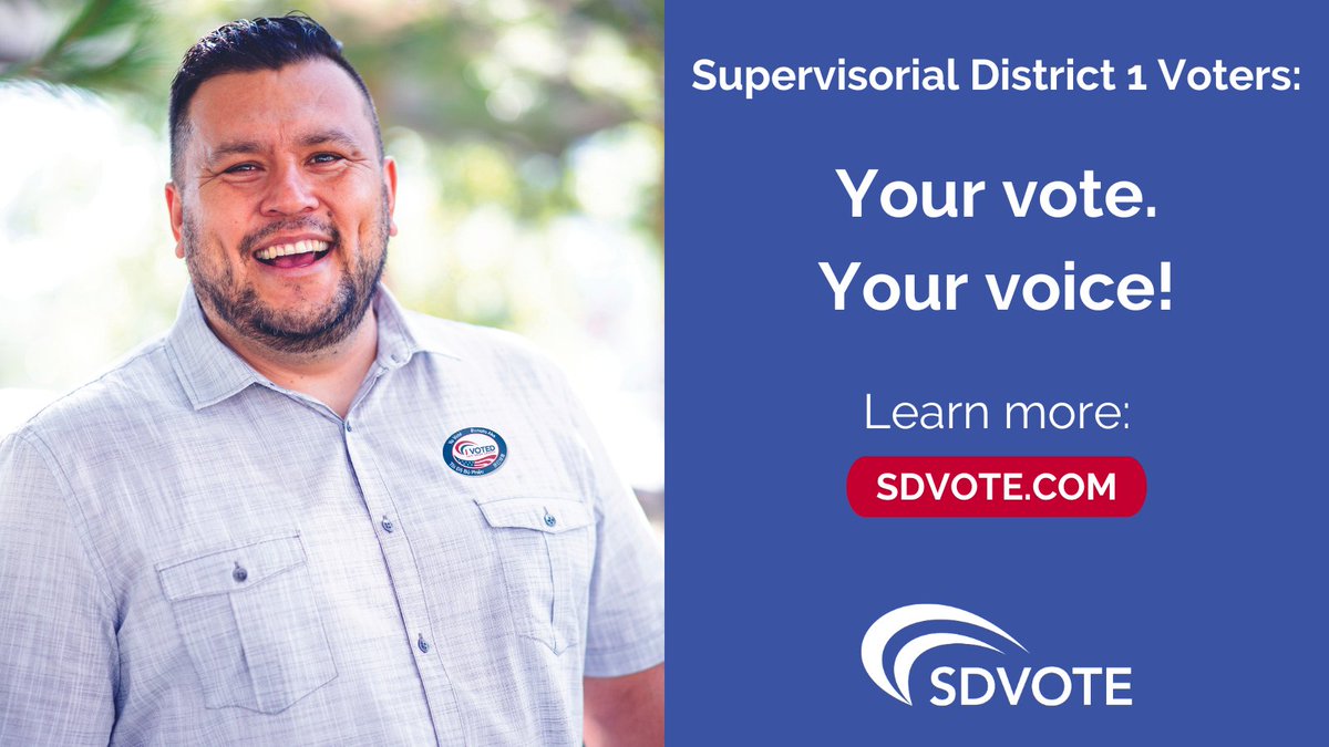 District 1 voters: don't delay! There's still time to vote! Vote by 8 p.m. tonight!

Find a vote center or official ballot drop box near you: sdvote.com/content/rov/en…
