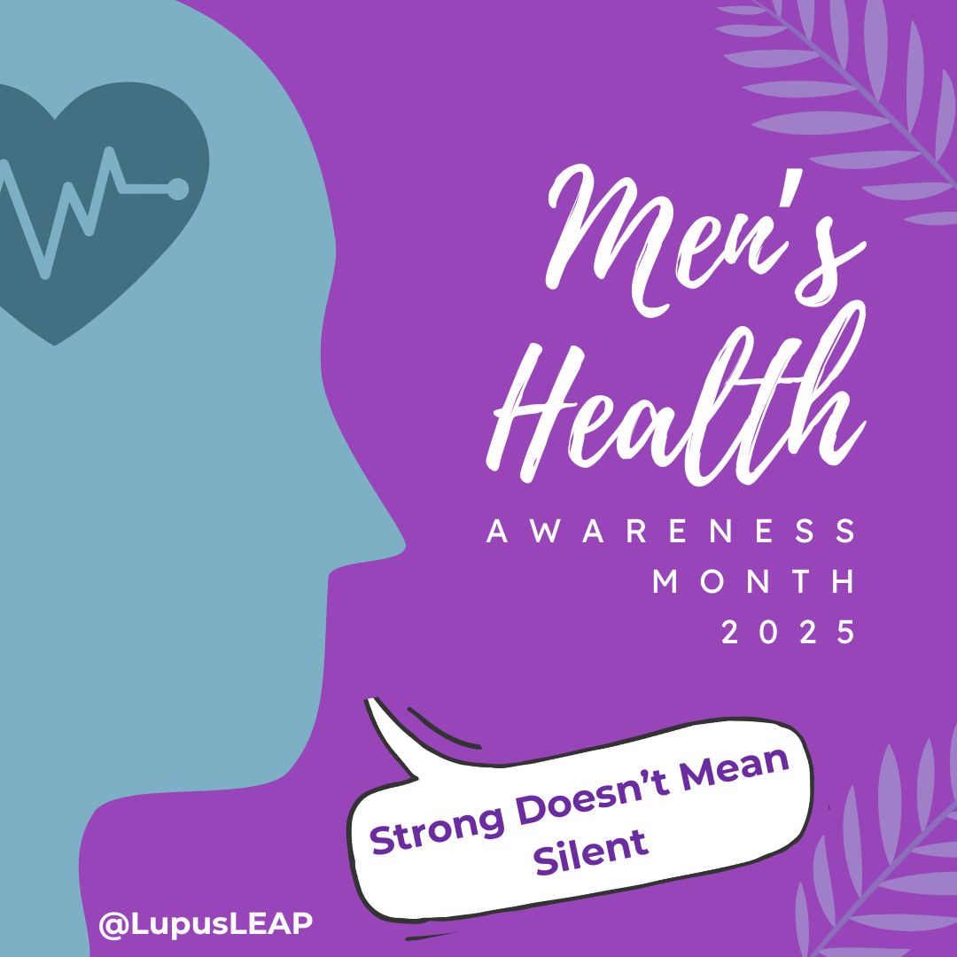 LERISmedia's tweet photo. To the men living with chronic illness, pain, or fighting invisible battles: You deserve support, softness, and space to be heard without judgment. 
Prioritize your health.

We all need to check on the men in our lives. 
#MensHealthMonth #LupusLeap #CheckOnYourStrongFriends https://t.co/ONnxleYa8s