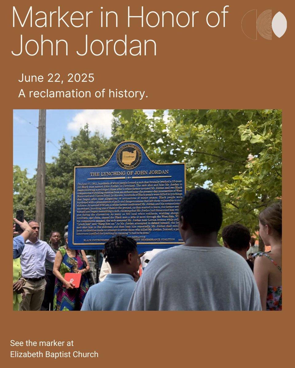 BlkEnviroLeader's tweet image. Last week was a historic moment that took years of work & community to come to fruition. The John Jordan marker is available for all to see & we're proud to be part of making it a reality. Learn more about it at cleveland.com & freshwatercleveland.com #BELinthenews