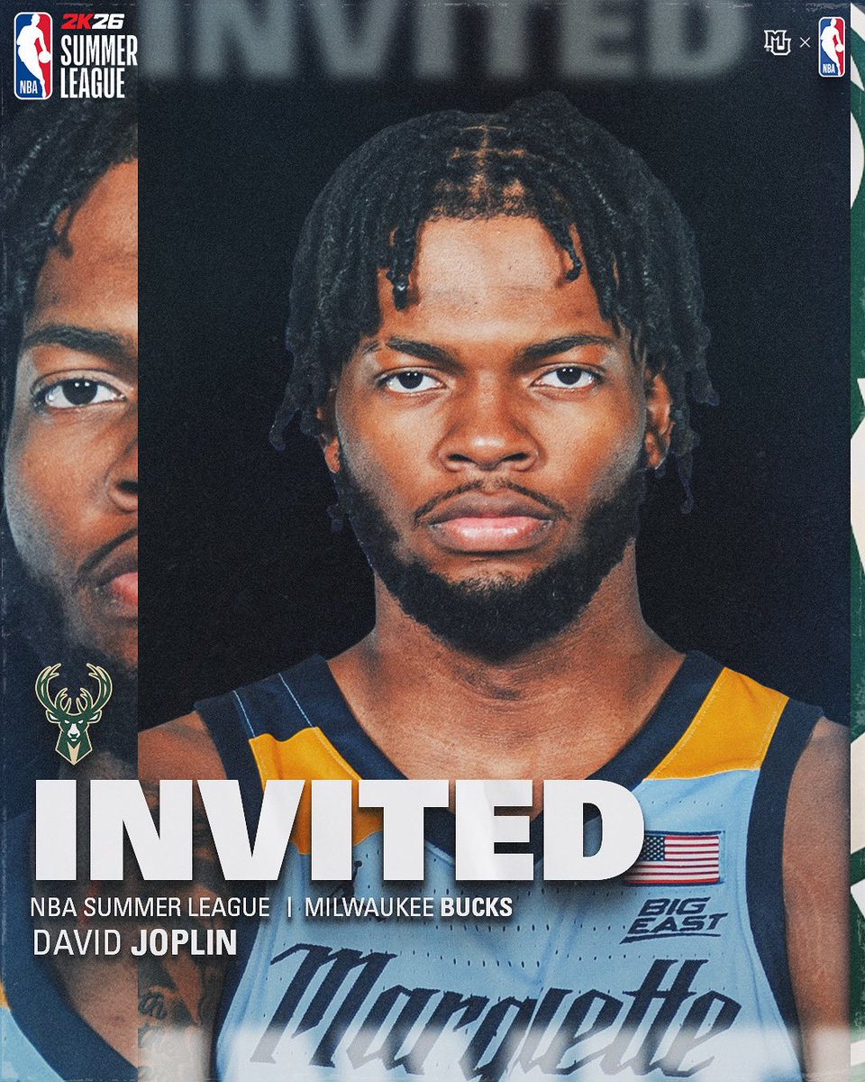 Marquette Basketball (@marquettembb) on Twitter photo Big congrats to <a href="/realdavidjoplin/">david joplin</a> on the <a href="/NBASummerLeague/">NBA Summer League</a> invite from the <a href="/Bucks/">Milwaukee Bucks</a>!
#MUBB | #WeAreMarquette Big congrats to <a href="/realdavidjoplin/">david joplin</a> on the <a href="/NBASummerLeague/">NBA Summer League</a> invite from the <a href="/Bucks/">Milwaukee Bucks</a>!
#MUBB | #WeAreMarquette
