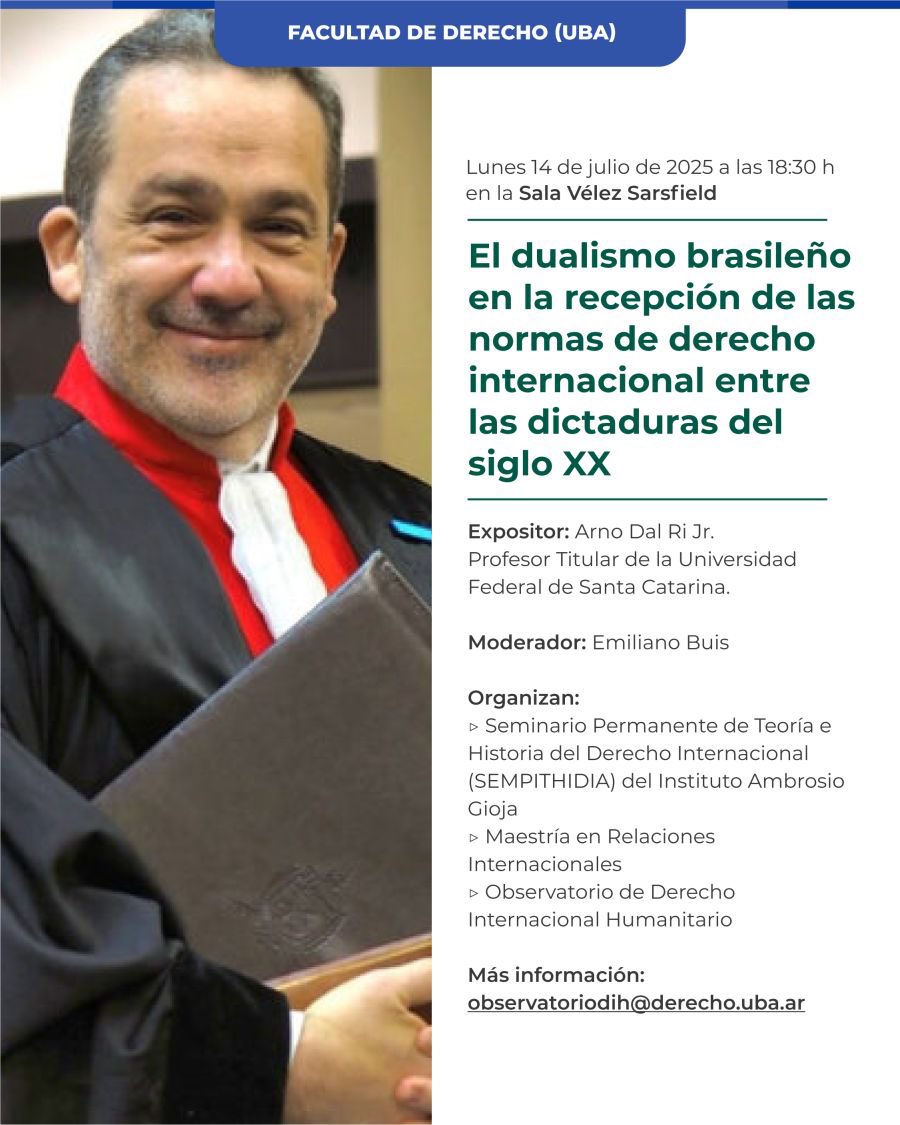 En la <a href="/DerechoUBA/">Facultad de Derecho</a> tendremos en dos semanas al gran Prof. Arno Dal Ri Jr. de la Universidade Federal de Santa Catarina <a href="/UFSC/">UFSC</a> . ¡Será un gusto contar con ustedes en este evento, que promete ser apasionante! 🔝👏🏻👏🏻👏🏻