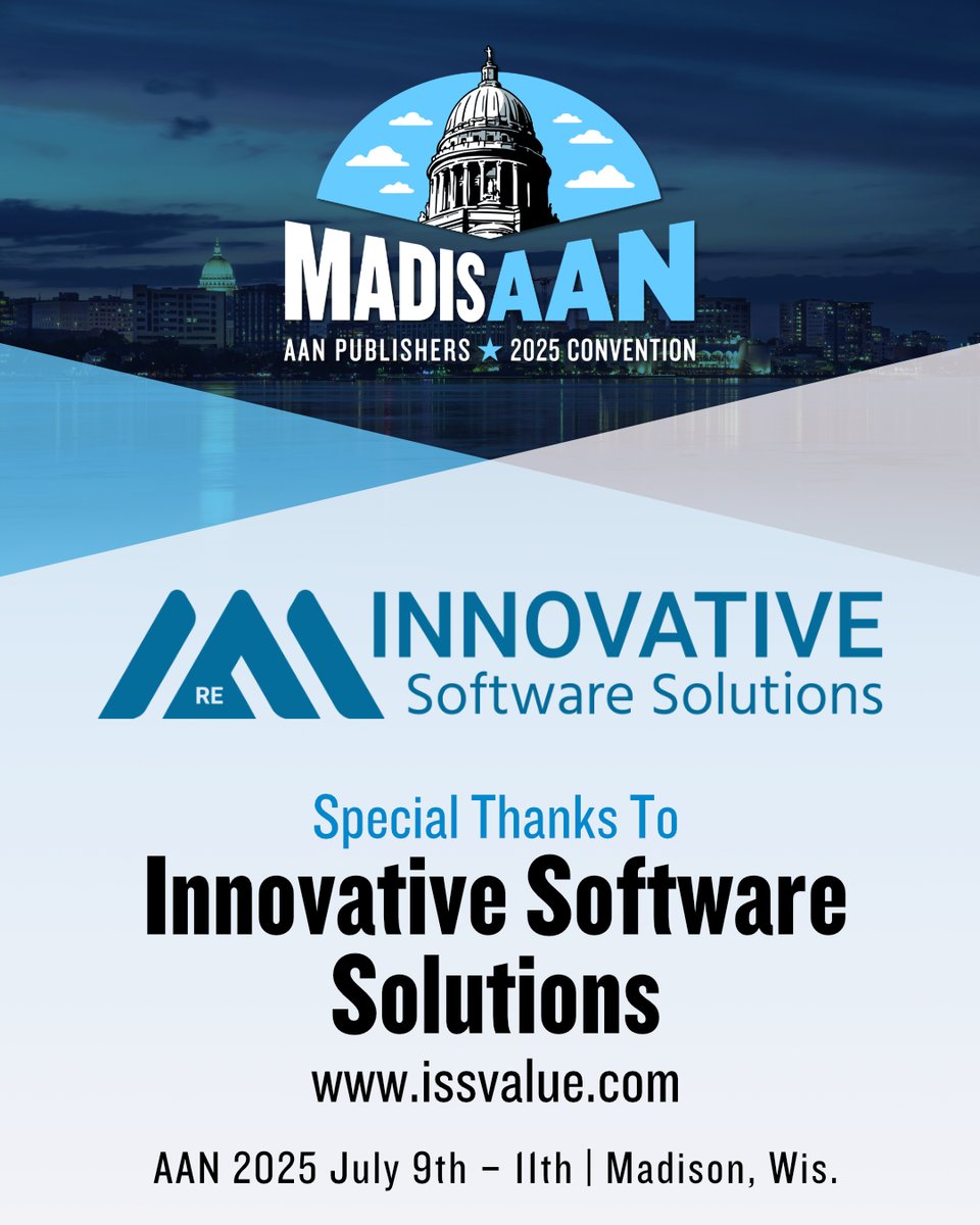 AltWeeklies's tweet image. Shoutout to Innovative Software Solutions, bringing publishers the latest in custom software, cloud, cybersecurity, and data analytics—empowering media to thrive in a digital world. Learn more: issvalue.com
#TechForMedia #AANPublishers #InnovativeSoftwareSolutions