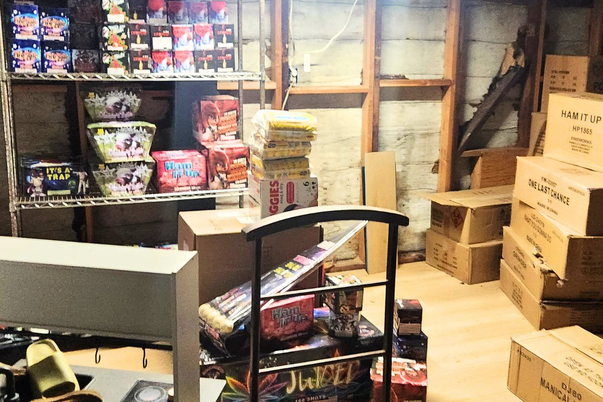 San Bernardino PD (@sanbernardinopd) on Twitter photo 3,800 POUNDS OF FIREWORKS 🧨
Recently, officers initiated a traffic stop on a vehicle, and through further investigation, located a whopping 3,800 pounds worth of illegal fireworks.
Keep those fireworks safe and sane, San Bernardino!
<a href="/SBPD_CHIEF/">Chief Darren Goodman</a>
#SBPD #Police #SanBernardino 3,800 POUNDS OF FIREWORKS 🧨
Recently, officers initiated a traffic stop on a vehicle, and through further investigation, located a whopping 3,800 pounds worth of illegal fireworks.
Keep those fireworks safe and sane, San Bernardino!
<a href="/SBPD_CHIEF/">Chief Darren Goodman</a>
#SBPD #Police #SanBernardino