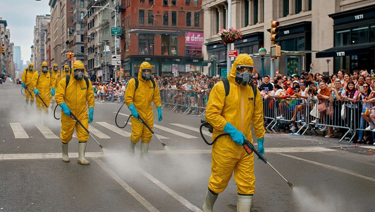 TheBabylonBee's tweet image. Pride Parade Followed Closely By Disinfectant Parade buff.ly/frlUFFw
