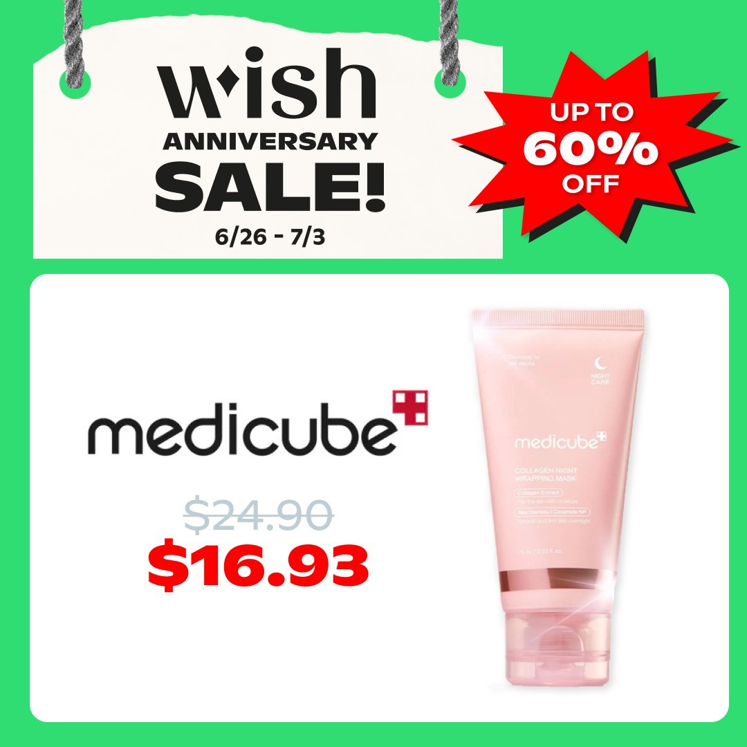 ✨ Wish Anniversary Sale is glowing — just like your skin will be! ✨ Score special reduced pricing on your favorite K-Beauty essentials for a limited time only. 

Event ends 7/3: ➡️wish.com/collection/ann…

#AnniversarySale #KBeautyDeals #GlowingSkinStartsHere #makeup #korean