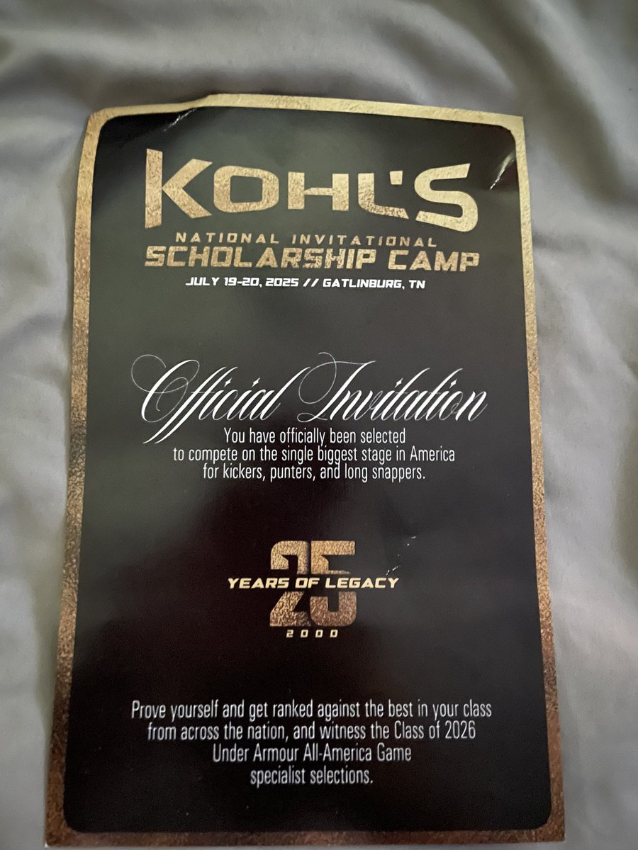 Glad to be attending <a href="/KohlsSnapping/">Kohl's Snapping Camps</a> &amp; <a href="/KohlsKicking/">Kohl's Kicking Camps</a> camp in Gatlinburg Tennessee with <a href="/KeedanSparks1/">Keedan Sparks 2026 K</a> <a href="/JCiancio2028/">Jack Ciancio 3.5⭐️ K</a>.

<a href="/RecruitDevils/">Central Football</a> <a href="/Coach_Casper/">Coach Casey Casper</a>