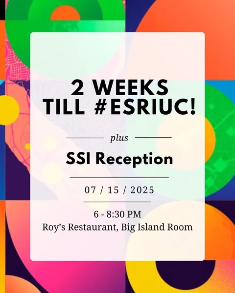 USC Spatial Sciences (@usc_ssi) on Twitter photo Only TWO WEEKS till <a href="/EsriUC/">Esri User Conference</a>! ๐คฉ
From July 14-18, we'll be diving into all things #GIS at the <a href="/SDConventionCtr/">San Diego Convention Center</a> โ and hopefully seeing you at Roy's Waterfront Restaurant for our annual reception on July 15th at 6 PM.
#EsriUC event link ๐ dornsife.usc.edu/spatial/events/ Only TWO WEEKS till <a href="/EsriUC/">Esri User Conference</a>! ๐คฉ
From July 14-18, we'll be diving into all things #GIS at the <a href="/SDConventionCtr/">San Diego Convention Center</a> โ and hopefully seeing you at Roy's Waterfront Restaurant for our annual reception on July 15th at 6 PM.
#EsriUC event link ๐ dornsife.usc.edu/spatial/events/