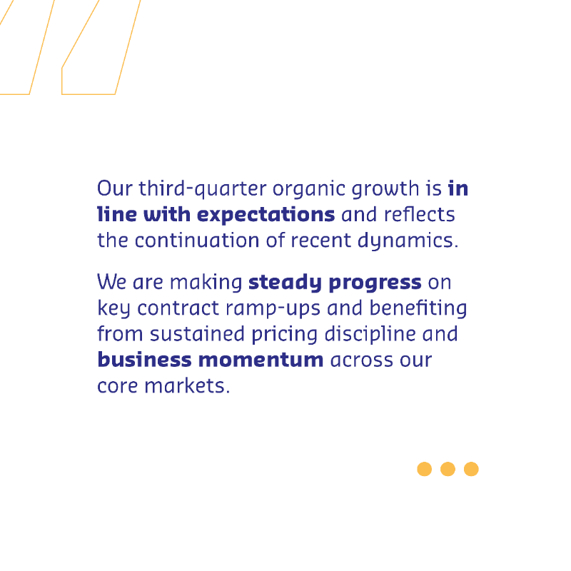 SodexoGroup's tweet photo. This morning, we announce Q3 Fiscal 2025 revenues in line with expectations. 

➡️ Organic revenue growth of +3.0%

#Business #Strategy #Sodexo