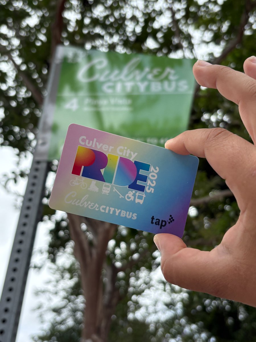 CulverCityBus's tweet image. Celebrate pride month and show your support with a limited-edition Pride TAP card, available now at the Culver City Transportation Department Customer Service Counter for just $2 each.🌈
Stop by, grab your card, and ride with pride! 🚌🌟
#CulverCityBus #CulverCityPride