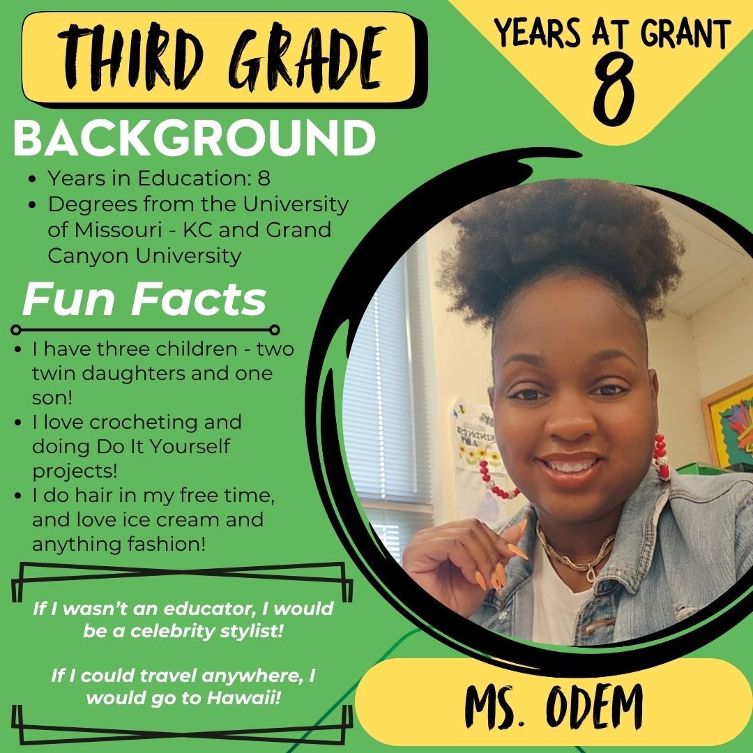 Check out the new third grade team! After looping with her class last year, Ms Nelson is coming back to third grade! Joining her is Ms Odem, who has previously taught second grade for 8 years at Grant! <a href="/KCKPSHR/">KCKPS HR</a> <a href="/kckschools/">Kansas City, Kansas Public Schools</a> <a href="/drjoshuasnyder/">Dr. Joshua Snyder</a> <a href="/heathercalvert/">Heather Calvert, Ed.D.</a>