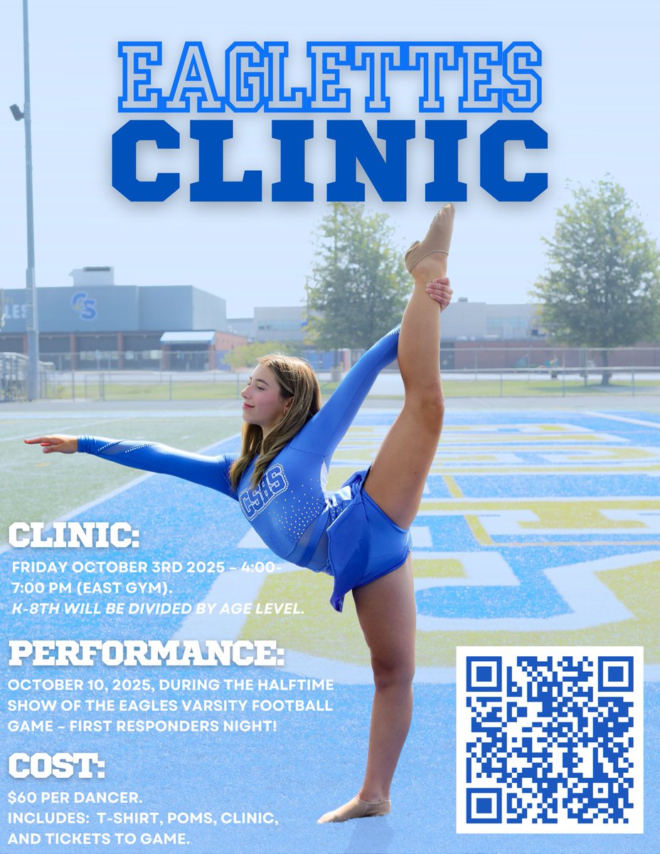 Sandburg Eaglettes (@cshseaglettes) on Twitter photo Our 5th annual Eaglette clinic (Kiddie Clinic) is here!
All dancers K-8th are welcome! Hit the link below to sign up:
omella.com/s7zbd?utm_medi… Our 5th annual Eaglette clinic (Kiddie Clinic) is here!
All dancers K-8th are welcome! Hit the link below to sign up:
omella.com/s7zbd?utm_medi…