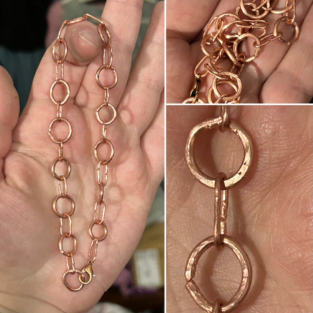 Rose_w_a_thorn's tweet photo. Been a busy bee making things … yes I take orders… no I don’t have an Etsy shop.
The majority of these pieces will be getting a patina coating in a few days … stay tuned - I might be inclined to share 😉
#MakingArt #wirewrap #handmadejewelry #copper #IMadeThese https://t.co/GY9YW8cU81