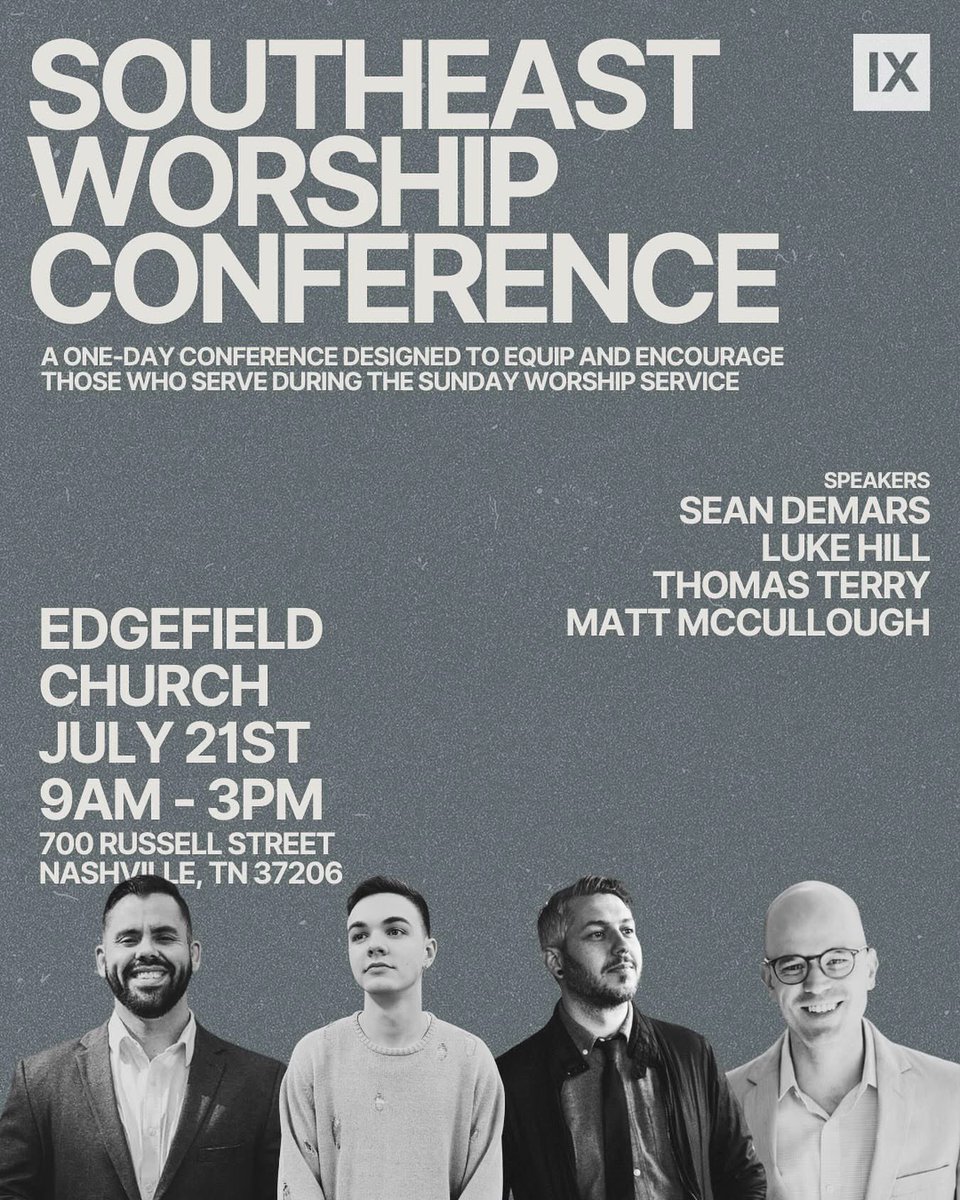 matt_ecton96's tweet photo. The Southeast Worship Conference at @EdgefieldNash is coming up in just three weeks on July 21! 

Hope to see you there! Register below:
https://t.co/EH8PYXGFaH https://t.co/AVFfGclLNB