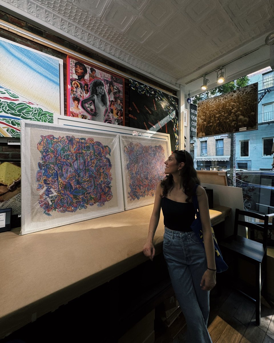 gm! picked up my art from the framer’s

unstretched canvas, floated on a white matte, framed behind museum glass