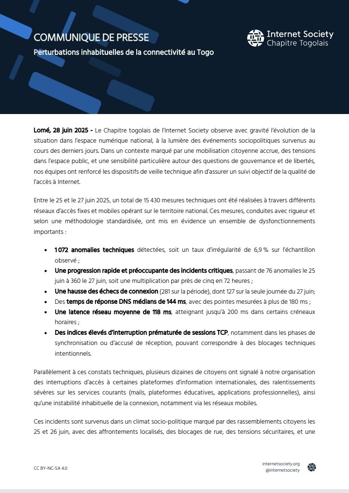 Chapitre Togolais d'Internet Society (ISOC Togo) tweet media