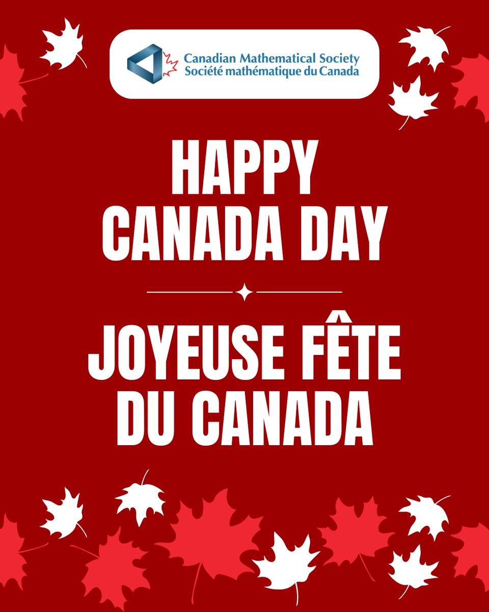 Happy Canada Day from the CMS! 🍁
Joyeuse Fête du Canada de la part de la SMC! 🍁