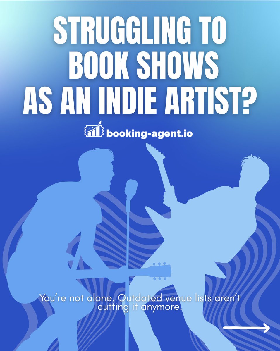 BookingAgentio's tweet image. Trying to book shows as an indie artist? 🎤

Stop guessing. Start booking.
📍 Link in bio to get started!
#BookingAgentIO #IndieArtistTools #BookMoreShows #TourSmarter #LiveMusicReady #GigLife