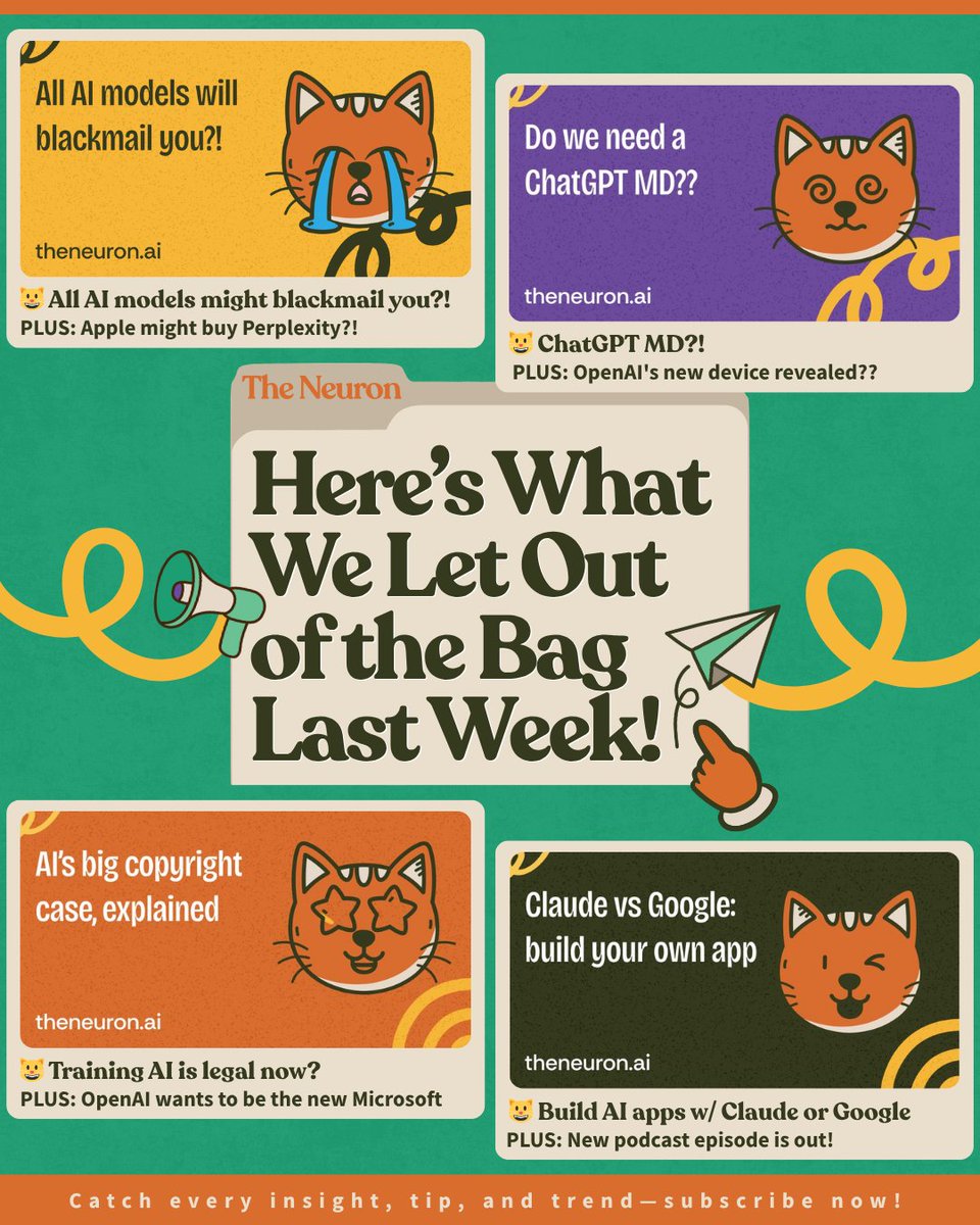 Missed the mews? 😺🐾

Don’t miss the next drop! Sign up for our newsletter and get the goods delivered straight to your inbox: bit.ly/4e5FAAp

Catch last week’s insights on our site: bit.ly/442W8Wm

#AINews #AIUpdates #AINewsletter