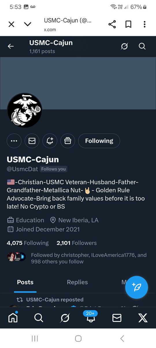 KJW (@hawkesbay69) on Twitter photo Can we support this USMC VETERAN <a href="/UsmcDat/">USMC-Cajun</a> with a follow, repost ๐ช ๐ซถ ๐ ๐ฅ ๐ฏ ๐บ๐ธ ๐ซก Can we support this USMC VETERAN <a href="/UsmcDat/">USMC-Cajun</a> with a follow, repost ๐ช ๐ซถ ๐ ๐ฅ ๐ฏ ๐บ๐ธ ๐ซก