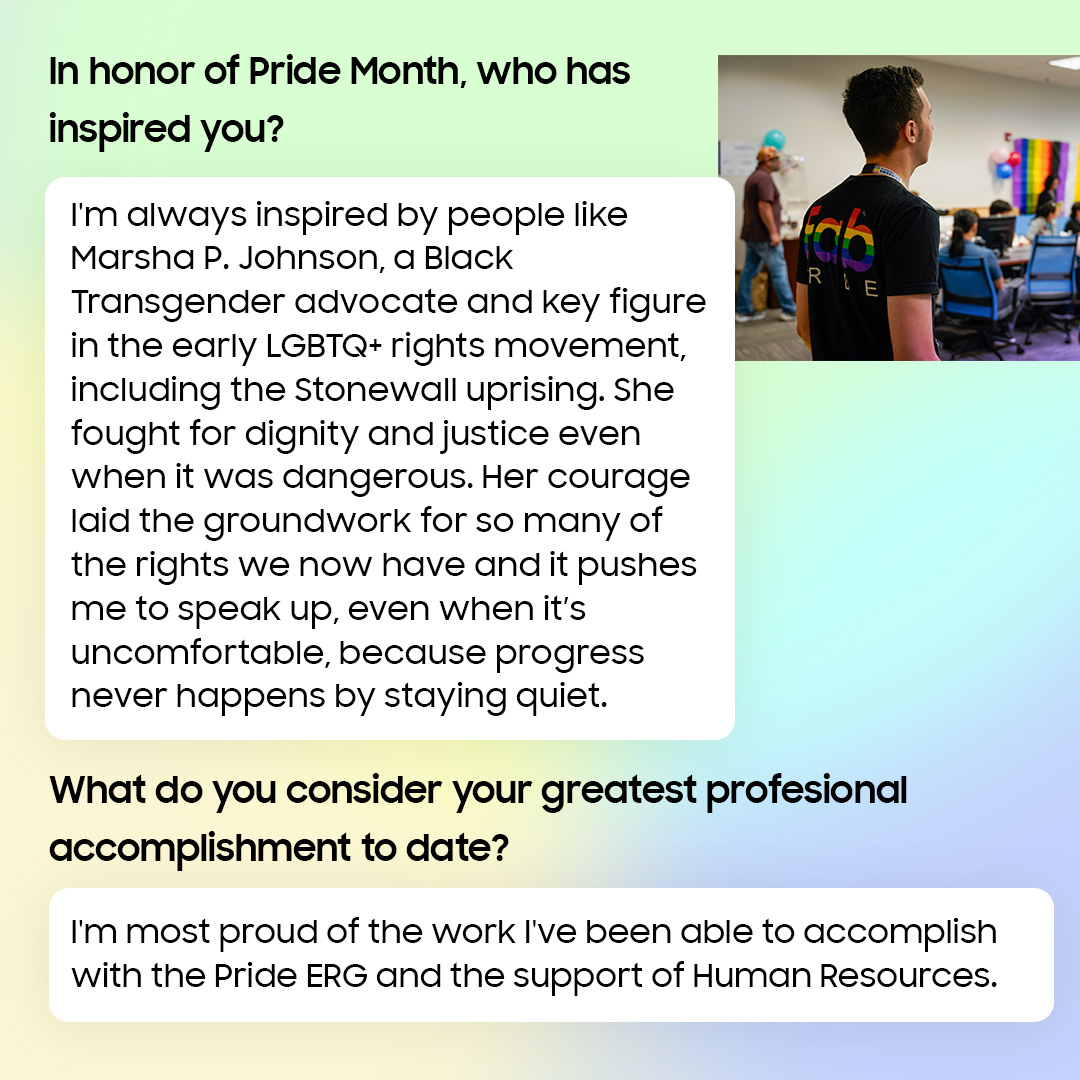 In honor of Pride Month, our Pride employee resource group hosted events for all employees including a leadership panel, book club with the Black Employee Network, a delicious bakeoff and more! Hear from Pride ERG chair Joshua Leibowitz as he shares stories of inspiration.