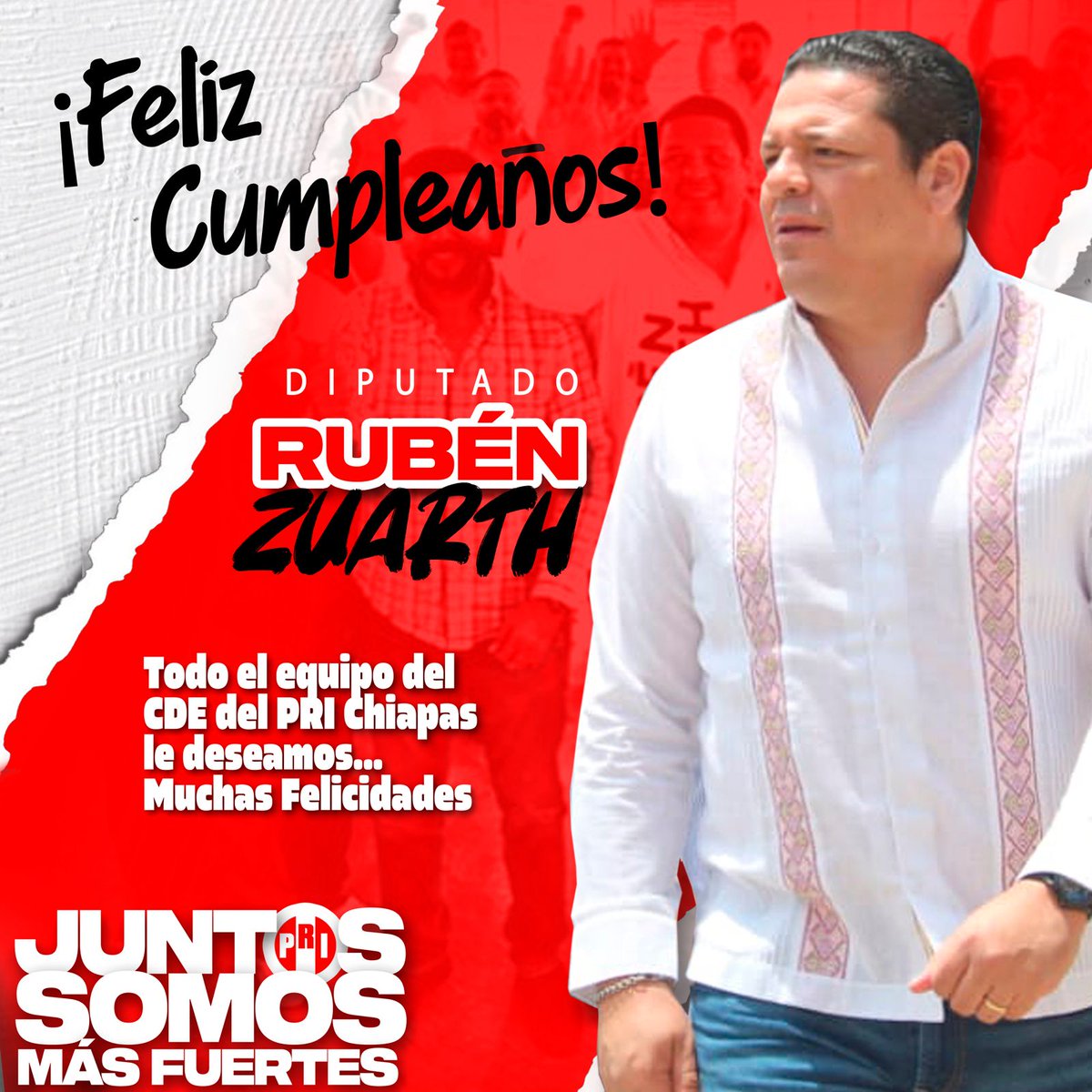De parte de todos los que integramos el Comité Directivo Estatal, le deseamos muchas felicidades a nuestro Presidente <a href="/rubenzuarth/">Rubén Zuarth</a> que hoy está de manteles largos.
¡ Muchas felicidades!