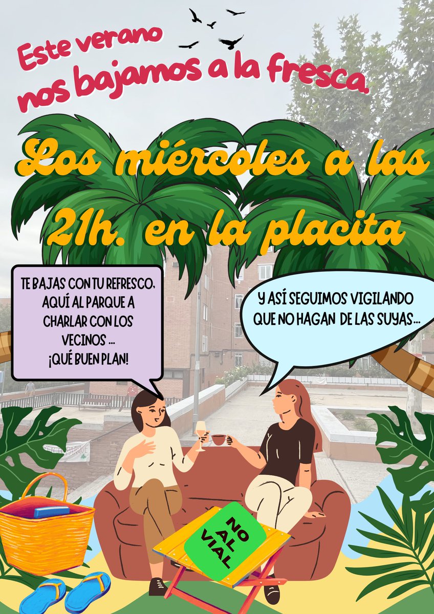 📢 ¡Planazo veraniego en San Gerardo!
🗓️ Miércoles a las 21h · en la placita 🛋️
🧃 Vente con tu refresco, sin petos y con ganas de charla vecinal
👁️ Y por si acaso… atentos a cualquier  sorpresa al "Ayuntamiento style"
#NoAlVial #SanGerardoSeDefiende #VeranoEnElBarrio