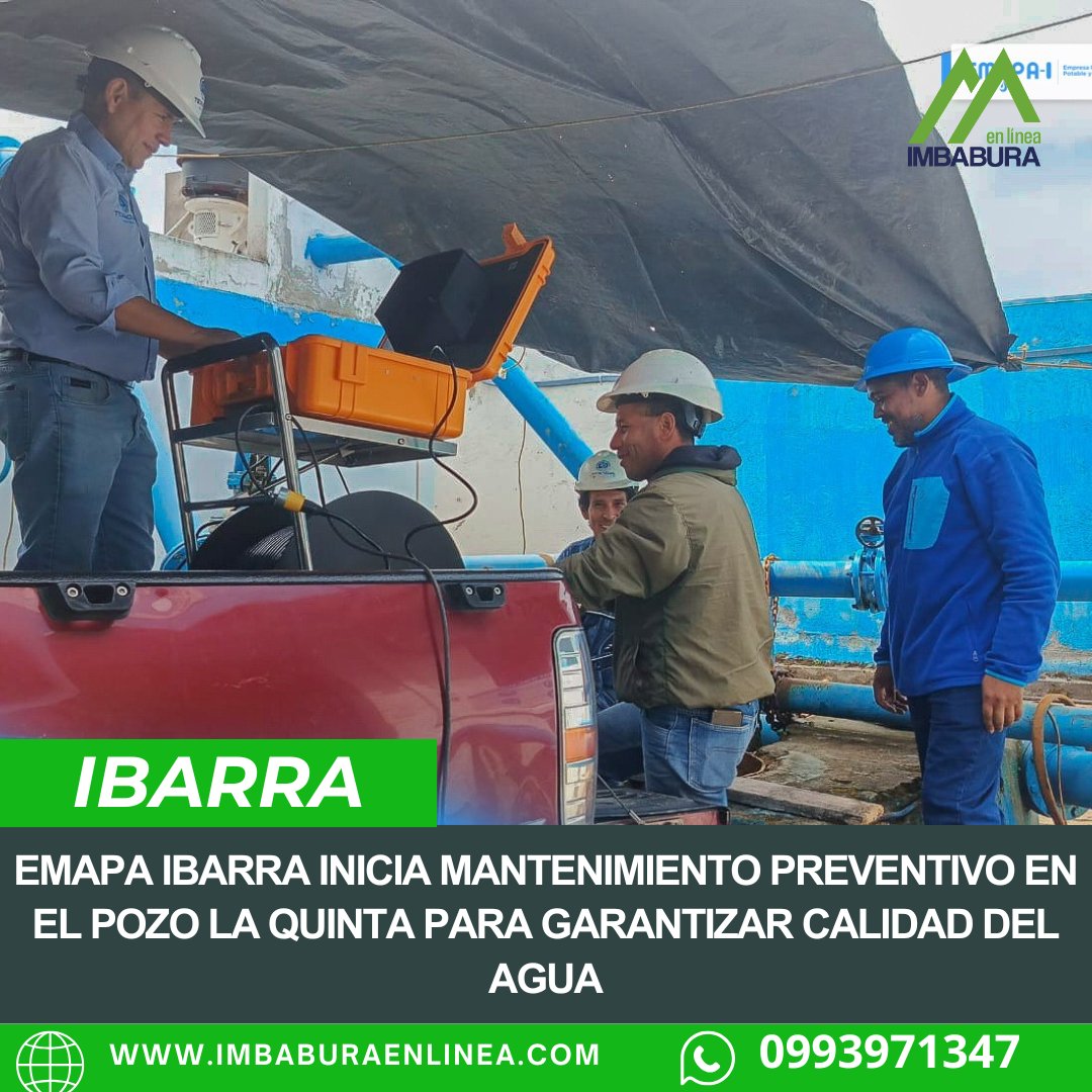 #IBARRA EMAPA inicia labores técnicas en pozo La Quinta con productos que cuidan el medio ambiente. Más detalles aquí: lc.cx/QBGZGh   imbaburaenlinea.com