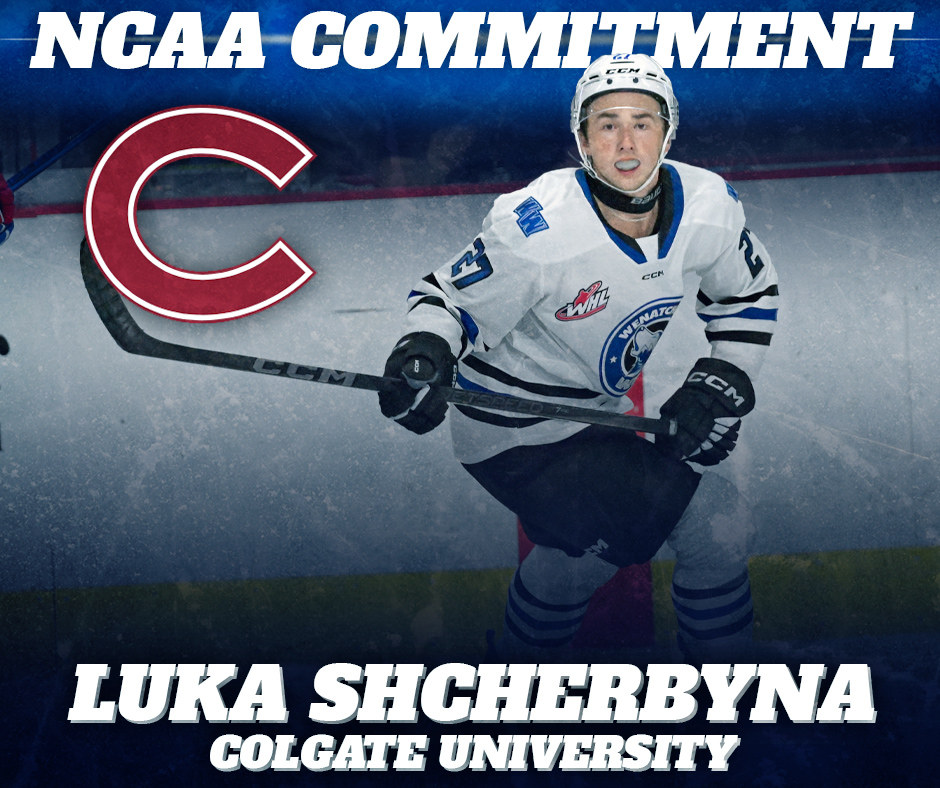 He's ready to rock the Raiders' maroon-and-white starting in 2026...congratulations to Wenatchee forward Luka Shcherbyna on his NCAA Division I commitment to Colgate University in New York! 👏

🎓 chl.ca/whl-wild/artic…

#PowerOfThePack