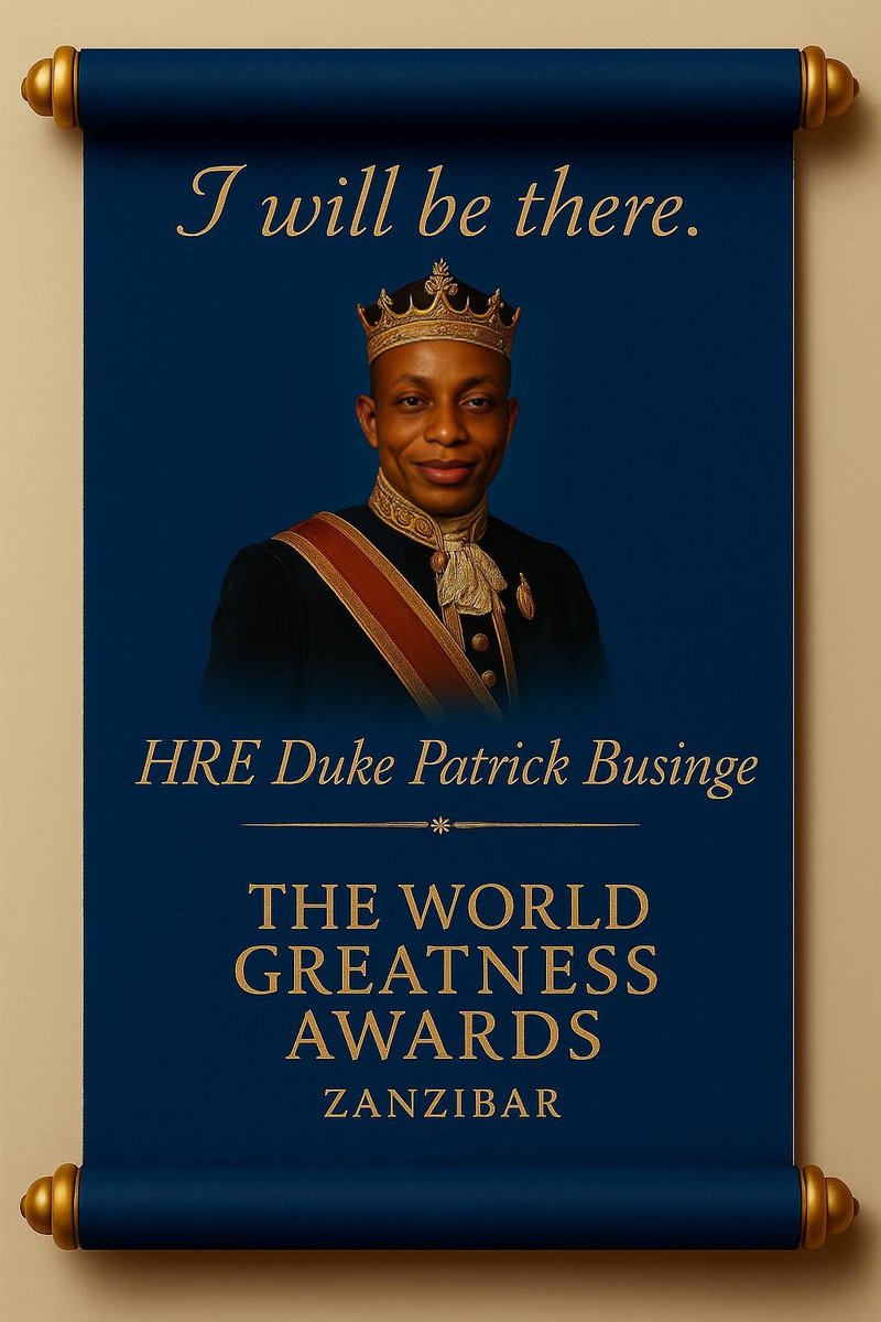 DrBusinge's tweet image. 🌟 I WILL BE THERE! 🌍✨
World Greatness Awards 2025 | Zanzibar | 24–27 October. Will you be there too? Mark the dates, get ready for an unforgettable experience — and don’t forget to say “I WILL BE THERE!”

👉 #WorldGreatnessAwards #IWillBeThere #Zanzibar2025 #CelebrateGreatness