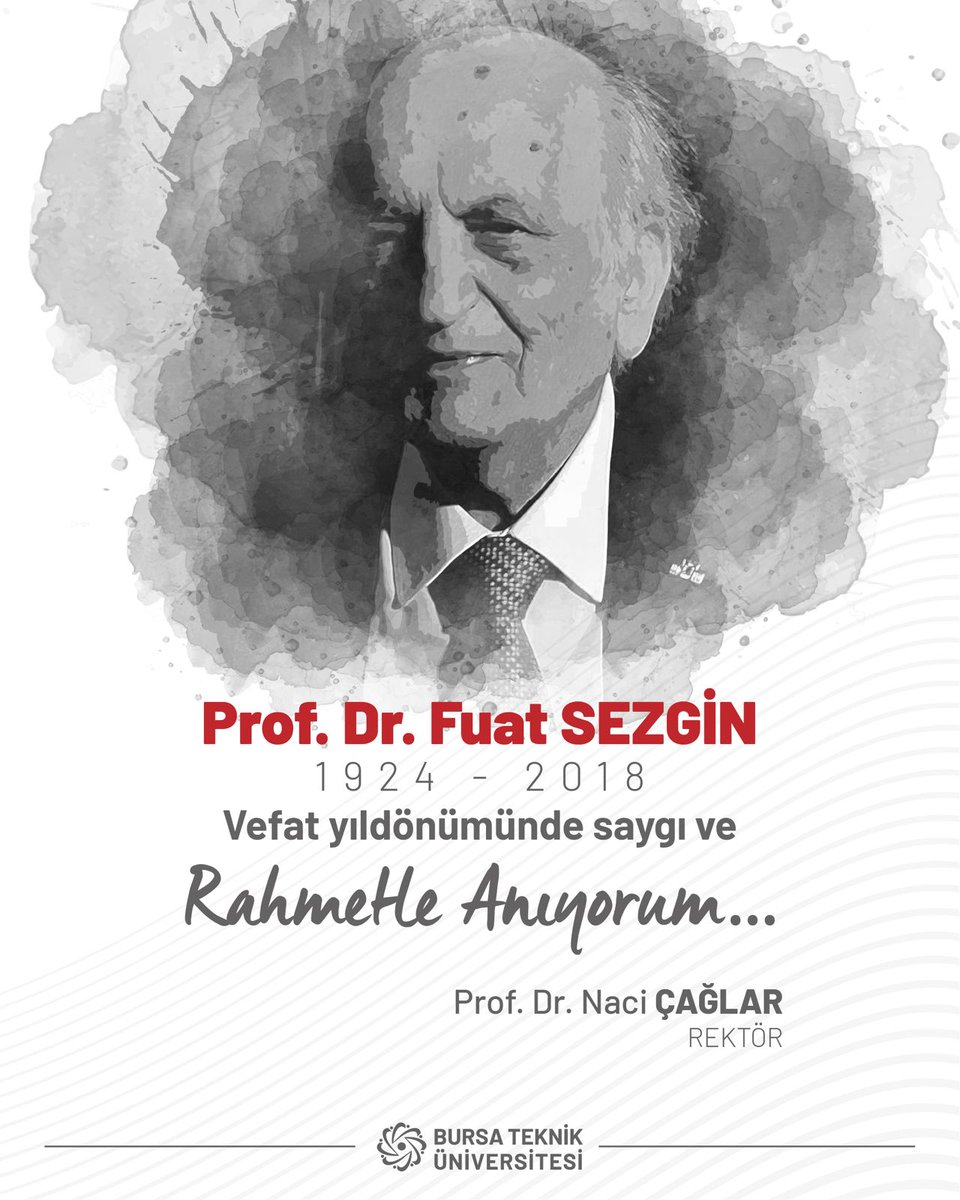 📚 Prof. Dr. Fuat Sezgin, bir ömrü İslam bilim tarihine adayan, azim, irade ve ilimle yoğrulmuş büyük bir ilim adamıydı.

🔬 O, Batı'nın ilham aldığı bilimsel köklerin Doğu'da, İslam medeniyetinde saklı olduğunu 17 ciltlik eseriyle ortaya koydu.  

🏛️ Kurduğu kurumlar, açtığı